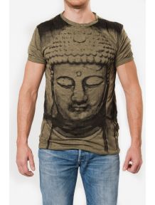 Big Budda Face GreenМужские футболки для йоги