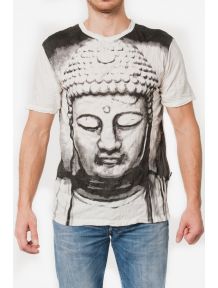 Big Budda Face WhiteМужские футболки для йоги