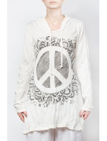 Peace Sign WхитеЖенские худи для йоги