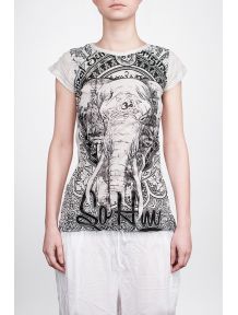 Wild Elephant WhiteЖенские футболки для йоги